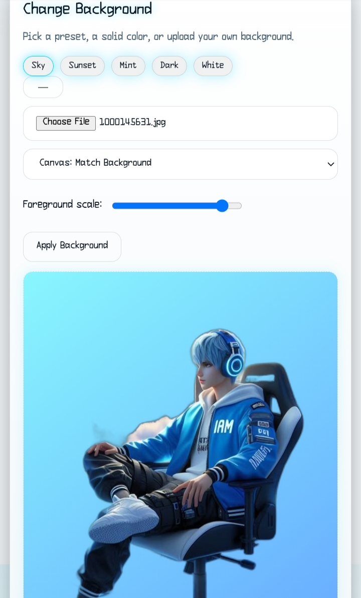Step 4: Replace background
